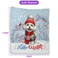 thumbnail image 5 of Hello Winter Maltese Smiling in Red Scarf Hat Welcome Christmas Quilt Blanket Maltese Dog Lover Gifts Idea Cozy Comforter Throw Blanket - 00017, 5 of 5