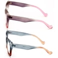 thumbnail image 3 of 2 Pairs Women Bold Oversized Large Reading Glasses Traperzoid Clear Lens Reader 2.75, 3 of 4
