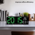 thumbnail image 3 of TIMESS Reloj Despertador Digital de 9.5" con Pantalla LED Grande, Respaldo de Memoria, para el Hogar (Verde), 3 of 7