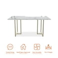 thumbnail image 6 of CosmoLiving Astor Dining Table, White Marble Top with Gold Legs, 6 of 11