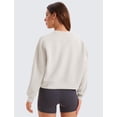 thumbnail image 2 of Sudadera CRZ YOGA SoftAura con cuello redondo y manga larga para mujer, color blanco, 2 of 6