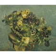 thumbnail image 2 of van Gogh, Vincent 30x26 White Modern Wood Framed Museum Art Print Titled - Basket of pansies on a small table, 2 of 4