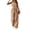 Khaki_001, variant on Linen 2 Piece Sets Women Casual V Neck Button Sleeveless T Shirts and Wide-Leg Pants Summer 2026 Stylish Comfortable Clothing Dark Green S
