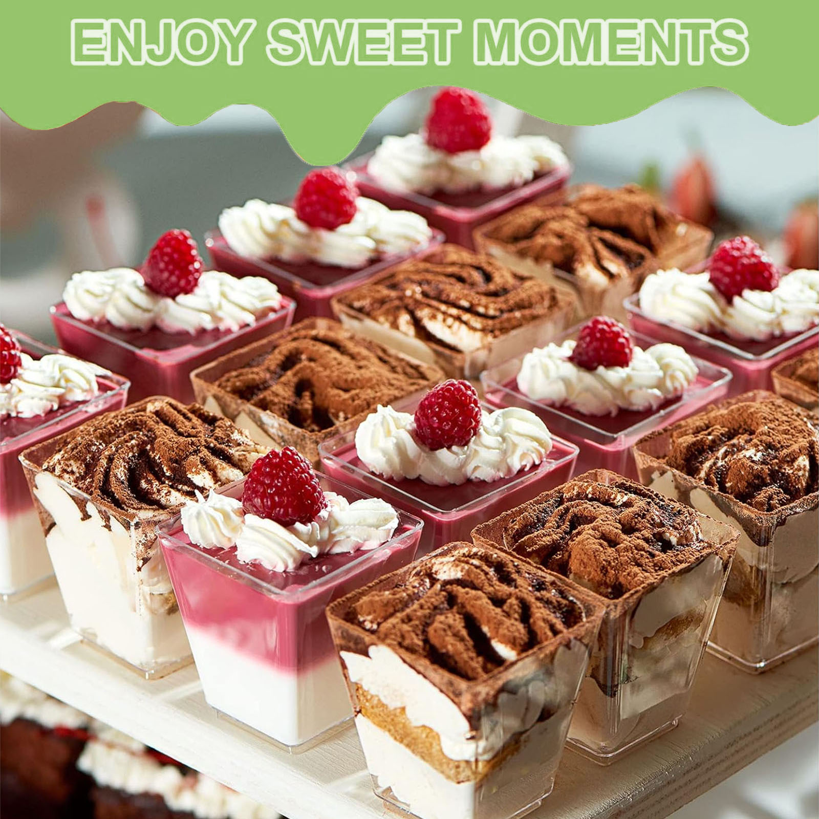 BagDream 5 Oz Plastic Dessert Cups with Spoons, 50 Pack photo 7