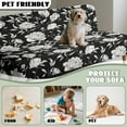 thumbnail image 7 of SCRAWLGOD Peony Print White Black Stretch Futon Slipcover Armless Futon Bed Sofa Cover Furniture Protector with Elastic Bottom, Soft Washable Sofa Bed Slipcover, 7 of 7