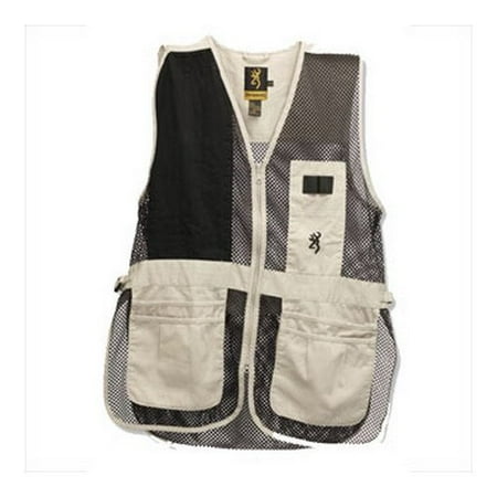 Browning Mesh Vest - Browning Trapper Creek Mesh Shooting Vest Outdoor Recreation - Sand/Black Medium