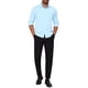thumbnail image 2 of Camisa de hombre de inspiración chic, con cuello puntiagudo, de manga larga, botón, color sólido, camisa de vestir de negocios, M, azul claro, 2 of 5