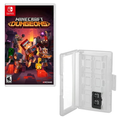 Minecraft Dungeons Game with 12 Game Caddy for Nintendo Switch