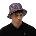 thumbnail image 4 of Honeii Snake And Floral for Unisex Bucket Hat Waterproof Rain Hat Reversible Shiny Rave Bucket Hat for Concert Festival Boonie Cap, 4 of 6