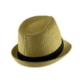 thumbnail image 4 of Top Headwear Natural Straw Fedora Hat - Tan, 4 of 4