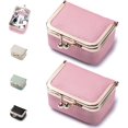 thumbnail image 1 of Cozomga Pink Genuine Leather Mini Jewelry Box, 1 of 8