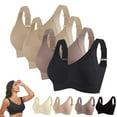 thumbnail image 4 of VISALY wireless bra pack Plus Size Sticky Bra for Large Breasts, Ladies Seamless Non-Wired Lifting Anti-Sagging Bra 4Pc Thin Lace, Wireless Bra Strapless Bras for Women, #D BA,3XL, 4 of 9