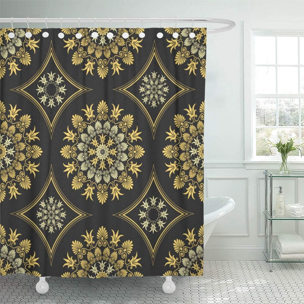 KSADK Red Classic Vintage Elegant Lace Gold Greek and Floral Pattern On