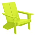 thumbnail image 3 of WestinTrends Riviera Outdoor 4-Piece HDPE Modern Adirondack Chairs Set with Folding Patio Ottomans and Cup Holder, Lime, 3 of 11