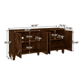 thumbnail image 4 of Hassch Buffet Sideboard with 4 Doors, 65.2" Coffee Bar Cabinet with Adjustable Shelves, Storage Cabinet for Kitchen, Dining Room, Living Room, Walnut, 4 of 10