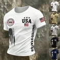 thumbnail image 4 of WEIWEN 4th of July Shirts for Men 250 Anniversary USA Shirt Mens American Flag Patriotic T-Shirts Crewneck Pullover Short Sleeve Fourth of July Tops Light Gray, XL, 4 of 4