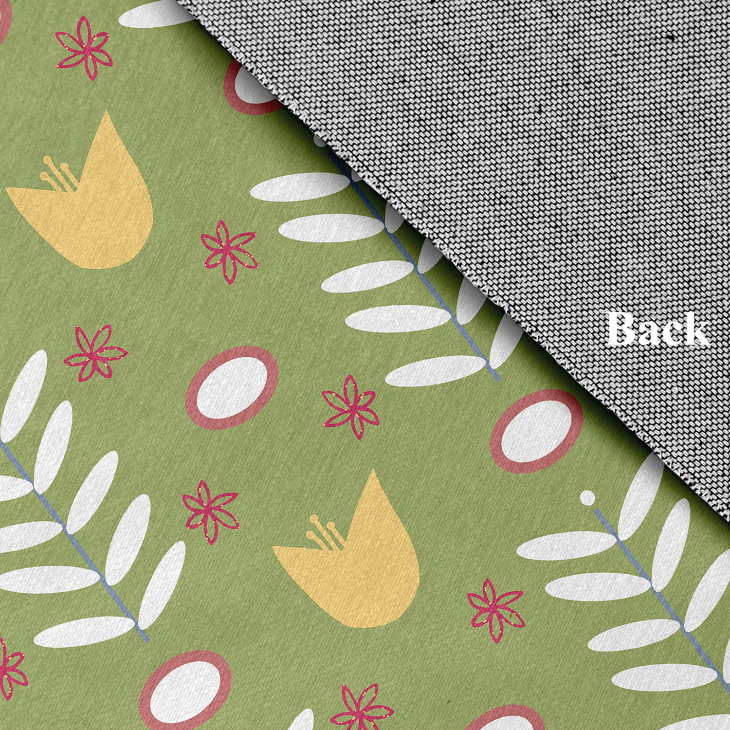 3' x 5' Simply Daisy Spring Garden Scandinavian Chenille Area Rug, Apple Green