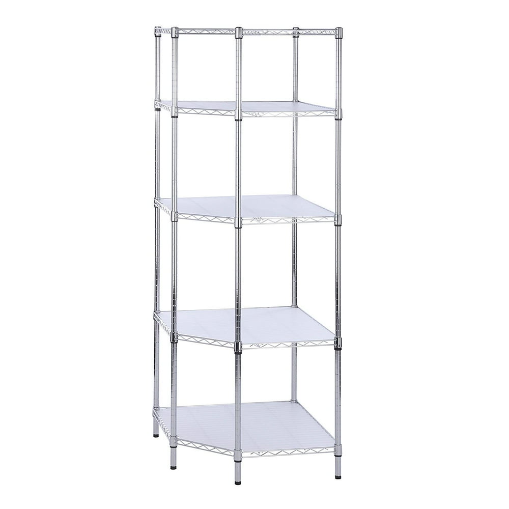 HoneyCanDo 5Tier Chrome Corner Shelf
