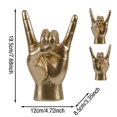 thumbnail image 3 of ‌Gold Resin Rock on Hand Gesture Statue for Music Lovers Home Office Decor Modern Rock Culture Symbolic Sculpture for Desk Bookshelf Mantel Display Gift Idea for Men Women Band Musician‌, 3 of 9