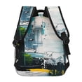 thumbnail image 5 of KLL Abstract Brushstrokes Green Blue Print Casual Backpack for Men Women,Travel Casual Backpack Outdoor Activities Bag Daypack for Travel Hiking Shopping Daily, 5 of 5
