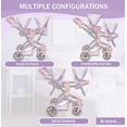 thumbnail image 3 of Dolls To Play Baby Doll Double Stroller Twin Pram Buggy with Adjustable Handle, Rotating Wheels, Storage Basket & Diaper Bag – Purple (27.5 in), 3 of 8
