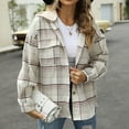 thumbnail image 2 of Uhndy 2022 Jackets for Women, Fashion Women Casual Buttons Plaid Printed Long Sleeve Hooded Jacket Outerwear Winter Coats Christmas Gifts for Women, 2 of 5