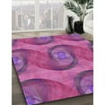 thumbnail image 3 of Ahgly Company Machine Washable Indoor Rectangle Transitional Medium Violet Red Pink Area Rugs, 4' x 6', 3 of 7