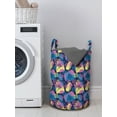 thumbnail image 3 of Colorful Laundry Bag, Continuous Design of Abstract Geometric Patterns in Graffiti Drawing Style, Basket with Handles Drawstring Closure for Laundromats, 13" x 19", Indigo Multicolor, by Ambesonne, 3 of 4
