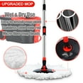 thumbnail image 2 of Spinning Mop Bucket, 360° Easy Spin Mop & Bucket System with Wringer, Mop and Bucket Set, 3 Microfiber Mop Heads, Black, 2 of 7