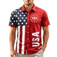 thumbnail image 4 of Homeyce Men American Flag Button Shirt 4th Of July Short Sleeve Hawaiian Shirts Us 250 Year American Button Down Patriotic Shirt USA Independence Celebration 1776-2026 Holiday Shirts,Red L, 4 of 4