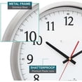 thumbnail image 2 of 404-1235UA-PL UltrAtomic 14 inch Stainless Steel Wall Clock, Shatterproof Lens, Silver, 2 of 4