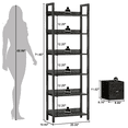 thumbnail image 4 of Satifur 6 Tier Black Industrial Bookshelf, Tall Storage Shelving Unit with 2 Detachable Drawers, Anti-Tip & Waterproof Boards for Living Room, Bedroom, 4 of 9
