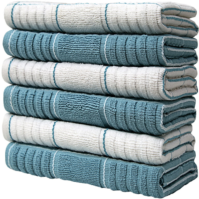 Arkwright Premium Weave Yarn Dyed Kitchen Towel Set (6 Pack), Cotton, 16x26, Cinnamon Red and White, Size: 3 Pack