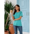 thumbnail image 6 of SHIBEVER Summer Short Sleeve T Shirts for Women Casual Loose Side Split Tunic Tops Comfortable Crew Neck Tops, 6 of 8