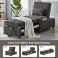 thumbnail image 6 of Aukfa 3-in-1 Futon Sofa Bed Chair,Adjustable Reading Lounge Chair with Pillows, Gray, 6 of 9