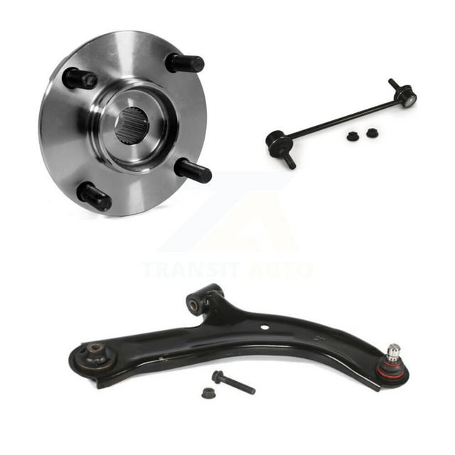 Transit Auto Front Right Hub Bearing Assembly Suspension Lower Control Arm with Ball Joint and Sway Bar Stabilizer Link Kit for Car Nissan Versa Cube K77-101046