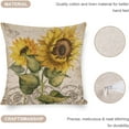 thumbnail image 4 of Set of 4 Sunflower Outdoor Decorative Throw Pillow Covers 18x18 Inch,Vintage Sunflower Linen Square Cushion，for Living Room Couch and Bed （Sunflower,18x18）, 4 of 6