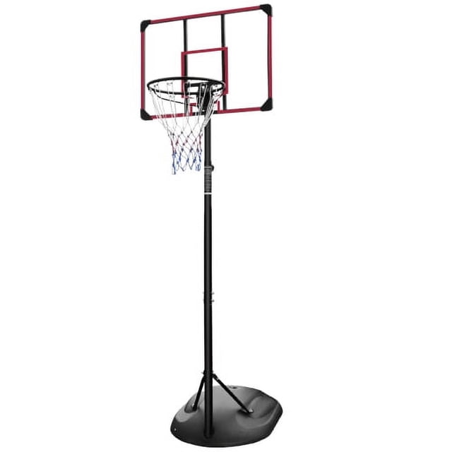 Tuqiang Panier de Basketball Portable Réglable 7,5-9,2 Pi Panneau Arrière 32 Pouces pour Jeunes Adultes Intérieur Extérieur Rouge
