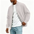 thumbnail image 6 of Abomasnow Mens Full Zip Cardigan Sweater Casual Mock Neck Cable Knitted Winter Chunky Sweaters Jackets, 6 of 7