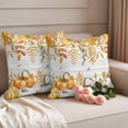 thumbnail image 2 of Orange Fall Outdoor Waterproof Pillow Covers, Thanksgiving Pumpkins Weeping Maple Leaf Vintage Decorative Square Throw Pillowcase Sofa Cushion Sham for Patio/Couch/Chair, 16"x16" 2 Pack, 2 of 8