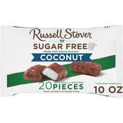 RUSSELL STOVER Sugar Free Coconut Chocolate Candy, 10 oz. bag (≈ 20 pieces)