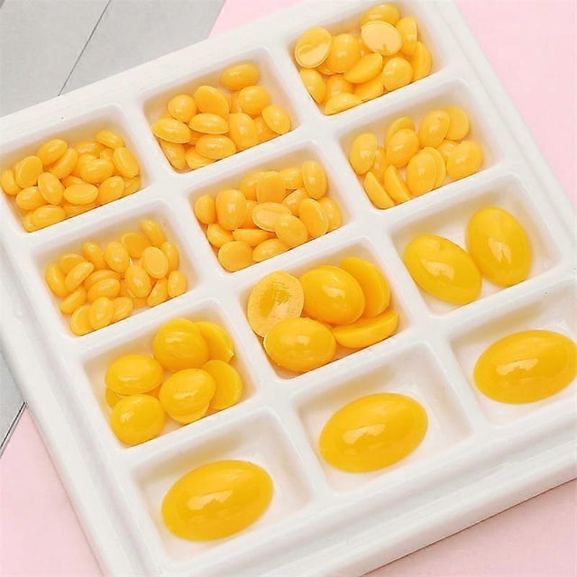 200pcs Yellow Acrylic Oval Doll Noses For Diy Crafts Safety Accessories For Stuffed Animals Crochet And Plush Toy Making Supplies