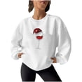 thumbnail image 2 of Jienlioq Hauts de Sortie pour Femmes Mode Femmes Noël Décontracté Dames Imprimé Ample Manches Longues Col Rond Blouses Hauts Chandails en Molleton Sans Capuche Vendredi Fou Deals, 2 of 4
