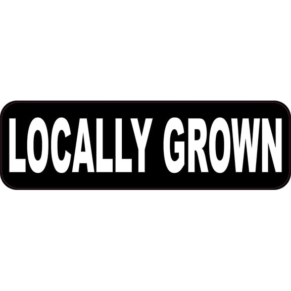 StickerTalk Locally Grown Vinyl Sticker, 10 inches x 3 inches