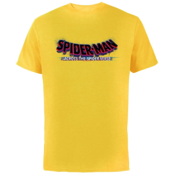 Marvel Spider-Man: Across the Spider-Verse Movie Logo - Short Sleeve Cotton T-Shirt for Adults - Customized-Yellow