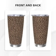 thumbnail image 3 of Salouo Brown Leopard Print 20oz Tumbler with Lid,Stainless Steel Vacuum Insulated Tumbler Durable Insulated Coffee Mug Thermal Cup with Splash Proof Sliding Lid-Without Straw, 3 of 8