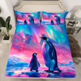 thumbnail image 2 of Homewish Cartoon Penguins Bed Sheets,Antarctic Animal King Sheets,Multicolor Aurora Sheet Set For Girls Kids,Ultra Soft Home Decor,4 Pieces, 2 of 7