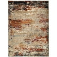 thumbnail image 1 of Amer Rugs ALU97999 7 Pi. 9 Po. x 9 Pi. 9 Po. Allure Tapis Classique Abstrait Brûlé, Orange & Bleu - Rectangle, 1 of 1