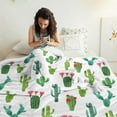 thumbnail image 3 of Cactus Flower Sherpa Throw Blankets Camping Blanket Cozy Bed Decorations Gift Blanket 50x60 Inch with 2 Pillowcase for Cactus Lovers, 3 of 6