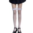 thumbnail image 1 of Calcetines de criada Lolita, calcetines largos de tubo para mujer y niña, medias por encima de la rodilla, calcetines altos de rejilla hasta el muslo, calcetines elásticos de encaj, 1 of 5